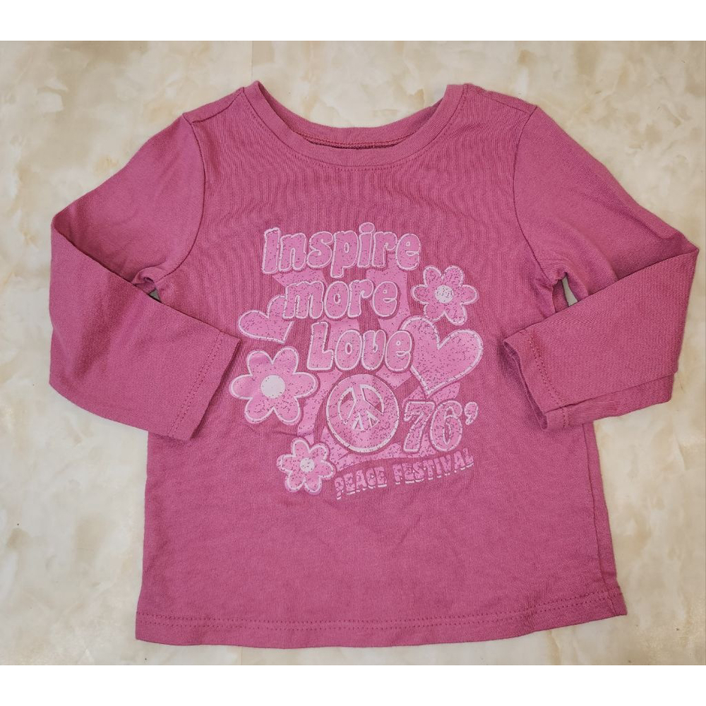 Baby Garanimals Pink White Inspire Love Long Sleeve Tee 12 Months